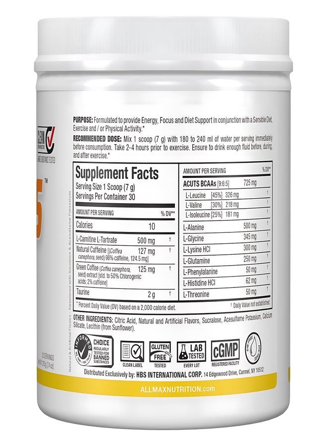 أول ماكس أمينوكتس (أكتس)، مشروب طاقة غني بالأحماض الأمينية مع التورين، إل-كارنيتين، مستخلص حبوب البن الأخضر، بنكهة بينا كولادا، 210 غرام - 30 حصة - Image 3